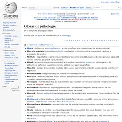 Glosar de psihologie - Wikipedia