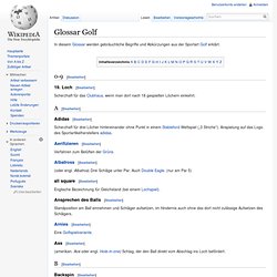Glossar Golf