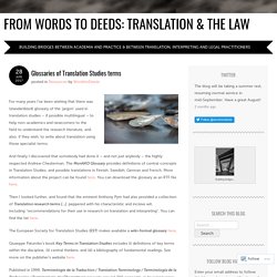 Glossaries of Translation Studies terms