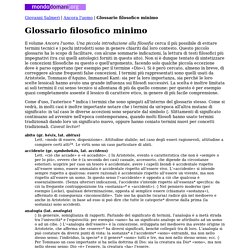 Glossario filosofico minimo (Giovanni Salmeri)