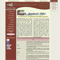 A Glossary of Southern Accents - alphaDictionary * Free English Online Dictionary