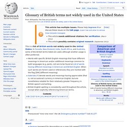List of British words not widely used in the United States - Wikipedia, the...