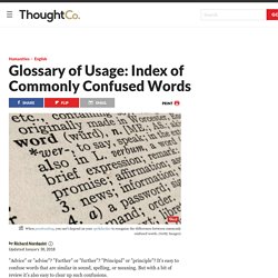 Glossary of Usage: Index of Commonly Confused Words