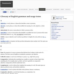 Glossary of English grammar and usage terms