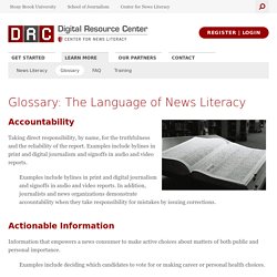 Glossary: The Language of News Literacy