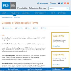 Glossary of Demographic Terms