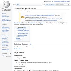 Glossary of game theory