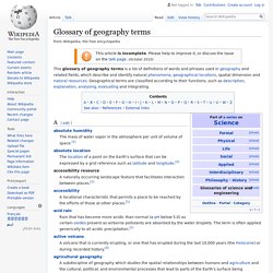 Glossary of geography terms
