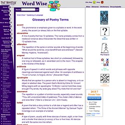 Glossary of Poetry Terms