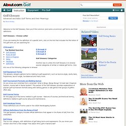 Golf Glossary Terms and Definitions