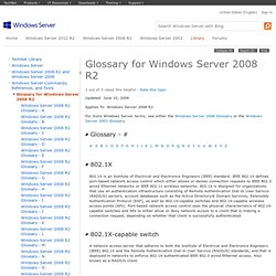 Windows Server 2008 R2 Glossary