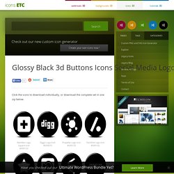 Glossy Black 3d Buttons Icons Social Media Logos