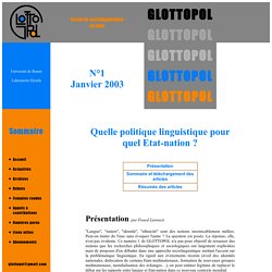 Glottopol, revue de sociolinguistique en ligne