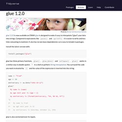 glue 1.2.0 - Tidyverse