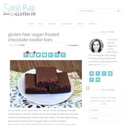 gluten free vegan frosted chocolate cookie bars - Sarah Bakes Gluten Free
