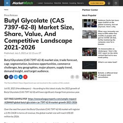 Butyl Glycolate (CAS 7397-62-8) Market Size, Share, Value, And Competitive Landscape 2021-2026
