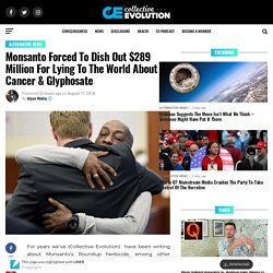 Monsanto Forced To Dish Out $289 Million For Lying To The World About Cancer & Glyphosate