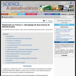 Glyphosate sur France 2 : décryptage de deux heures de désinformation