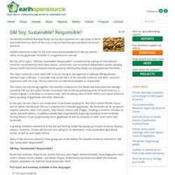GM Soy: Sustainable? Responsible?