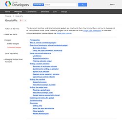 Gmail Contextual Gadgets Developer's Guide - Gmail APIs and Tools - Google Code