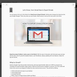 Let's Know, from Gmail How to Export Emails