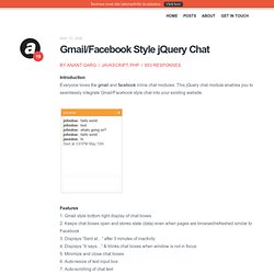 Gmail/Facebook Style jQuery Chat