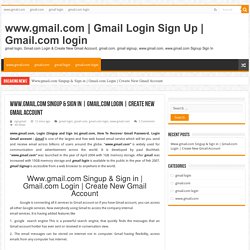 Gmail Login Sign Up