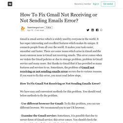 How To Fix Gmail Not Receiving or Not Sending Emails Error?