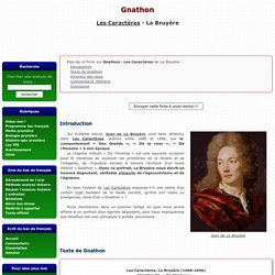 Gnathon - Les Caractères - La Bruyère (commentaire)