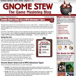 Gnome Stew’s Giant List of RPG Adventure Types