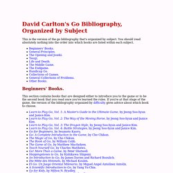 Go Bibliography by Subject