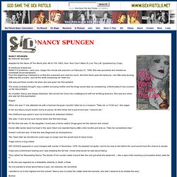 God Save The Sex Pistols - Nancy Spungen