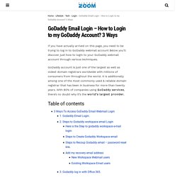 GoDaddy Email Login - How to Login to my GoDaddy Account? 3 Ways