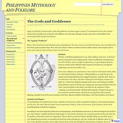 The Gods and Goddesses - Philippines Mythology and Folklore