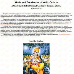 Gods and Goddesses of Vedic Culture