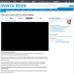CBA goes social with Facebook banking