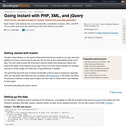 Going instant with PHP, XML, and jQuery