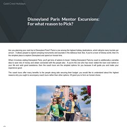 Disneyland Paris Mentor Excursions: For what reason to Pick?