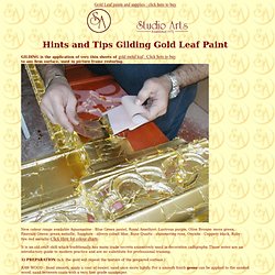Gold Leaf Gilding Information Hints and Tips