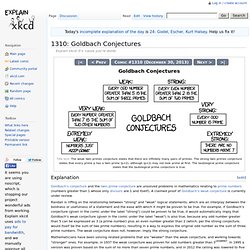 1310: Goldbach Conjectures