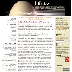 Life 2.0: Golden Rules from Business Visionaries