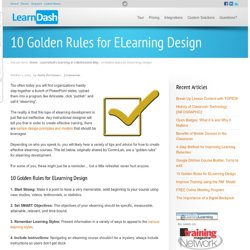 10 Golden Rules for ELearning Design