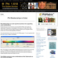 Color and Phi, the Golden Ratio featuring PhiBar software