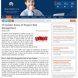 10 Golden Rules of Project Risk Management