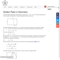 Golden Ratio in Geometry