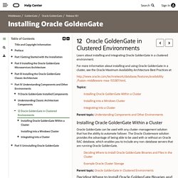 Oracle GoldenGate in Clustered Environments