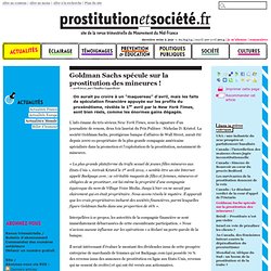 Goldman Sachs spécule sur la prostitution des mineures !