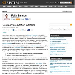 Goldman’s reputation in tatters