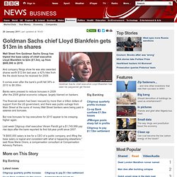 Goldman Sachs chief Lloyd Blankfein gets $15m pay award