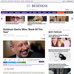 Goldman Sachs Wins 'Bank Of The Year'